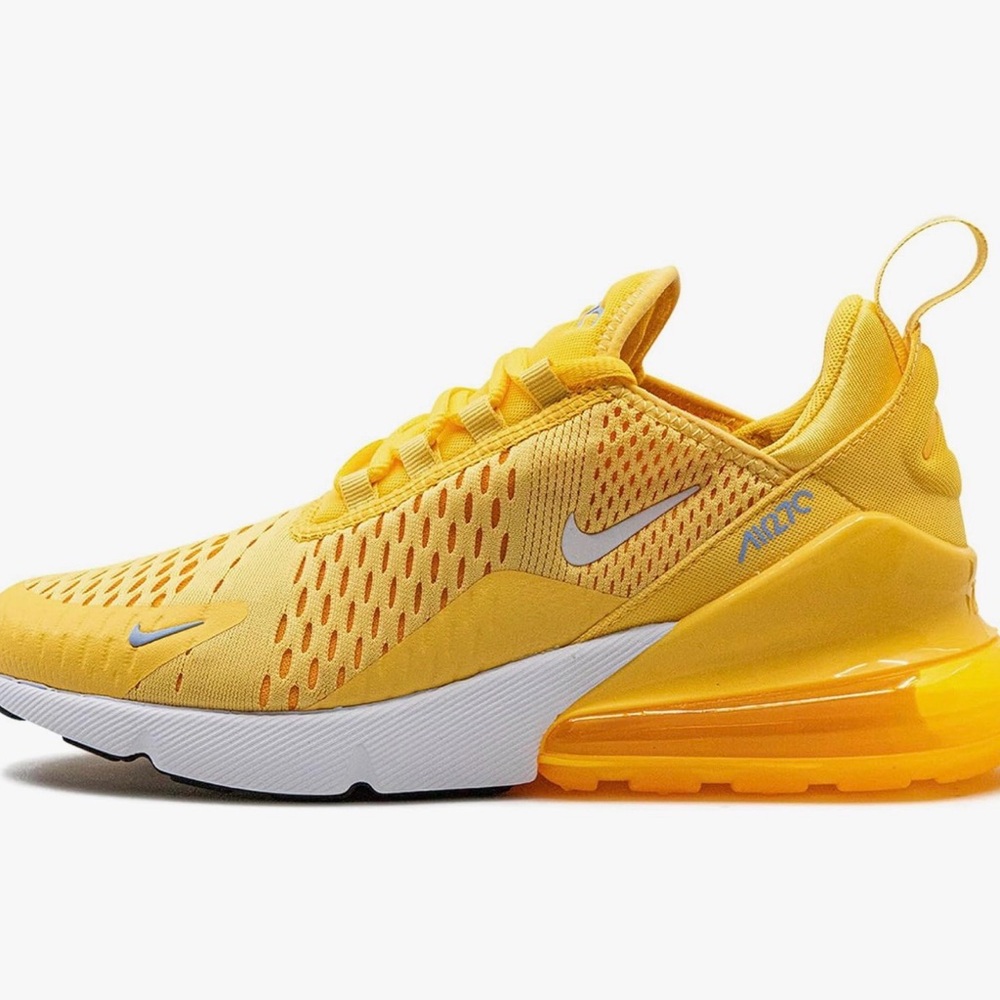 Nike Air Max 270 Womens Topaz Gold/White-Laser Orange Size 8